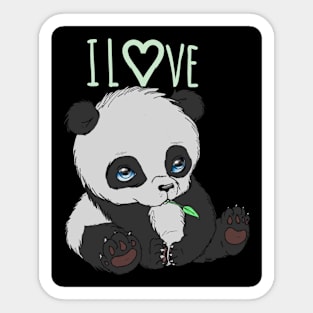 I Love Panda Sticker